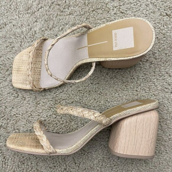 Dolce Vita Heels Square Open Toe Rounded Heel Rope Straps Womens Size 10 Trendy - Picture 1 of 5